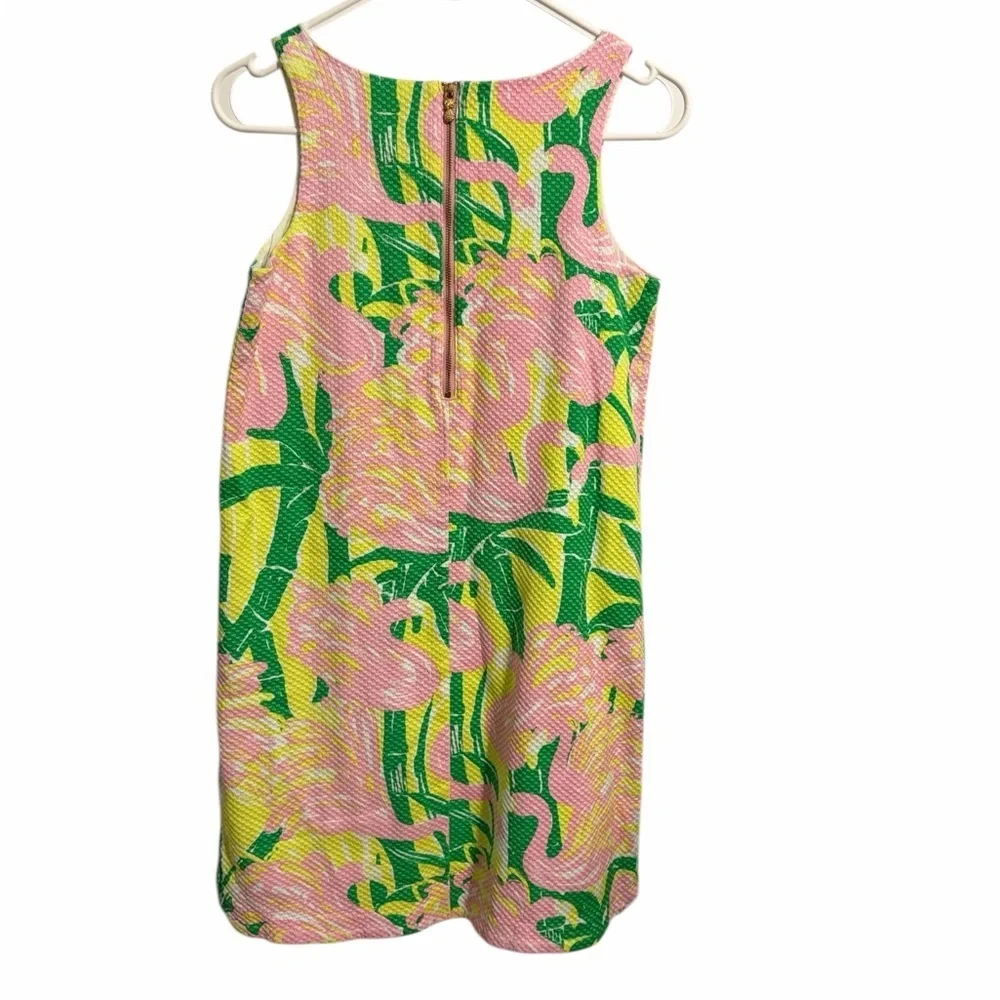 Lilly Pulitzer For Target Girl Yellow Pink Flamingo Print Dress Sleeveless 14/16
